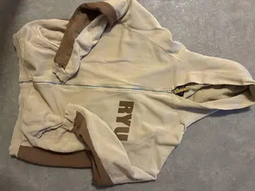 RYU SPORTS 베이지 풀 집업 후드티
