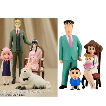 SPY x FAMILY 짱구는 못말려 가족사진 피규어 세트