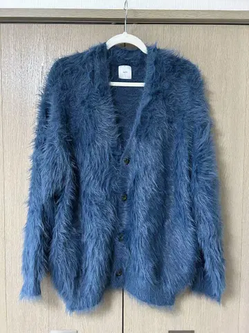 Lui's 샤기 모헤어 니트 가디건 블루 계열 L