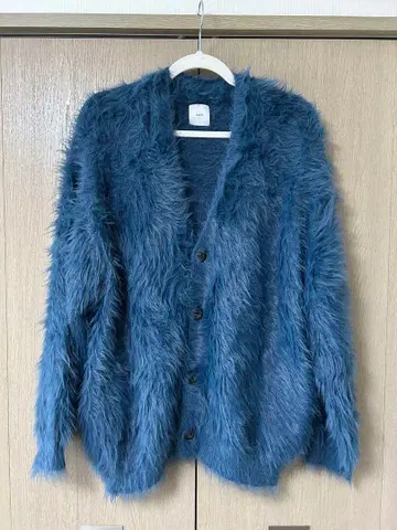 Lui's 샤기 모헤어 니트 가디건 블루 계열 L