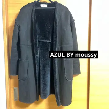 AZUL by MOUSSY 블랙 무스탕 코트