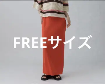 새상품 LEPSIM 14게이지 니트 내로우 스커트 오렌지 FREE