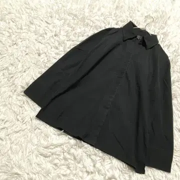 긴팔 코튼 셔츠 레귤러 카라 셔츠 히요쿠 버튼 깔끔한 블랙 S