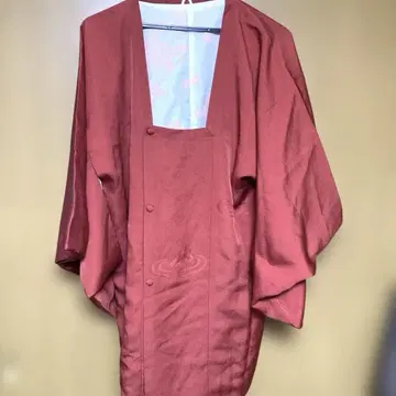 순수 실크 도효 코트 꽃무늬 겉옷 빨간색