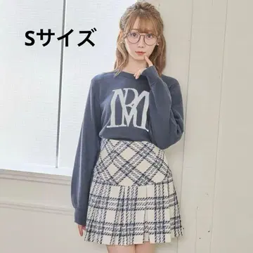 로제 뮤즈 check pleated skirt [ white ] S