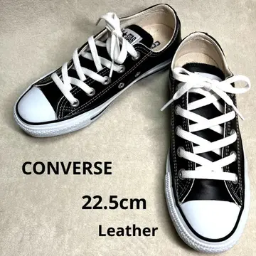 [ CONVERSE ] 올스타 블랙 가죽 스니커즈 미사용품