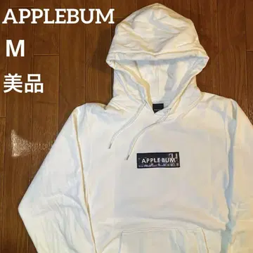 APPLEBUM 킥스 박스 로고 풀오버 후드티 화이트 M
