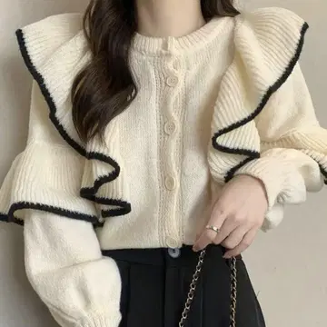 SHEIN 프릴 니트 가디건 가을/겨울