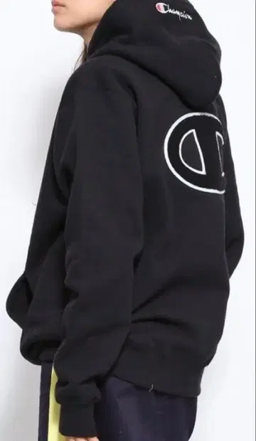 X-girl x champion Box 로고 콜라보 후드티 black