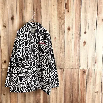 키스 해링 H&M 올 패턴 커버올 S 사이즈 자켓