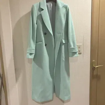 SNIDEL 민트 그린 더블 체스터 롱 코트 SWFC235034
