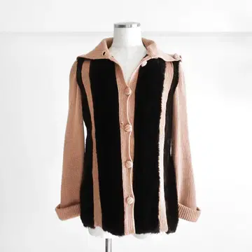 1970s 80s 유로 빈티지 퍼 니트 재킷