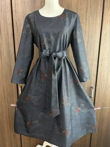기모노 리메이크 오시마 명주 순수 실크 꽃무늬 긴팔 기모노 명주