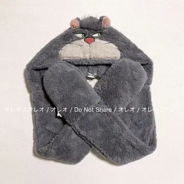 새상품 Disney 디즈니 신데렐라 루시퍼 후드 부착 머플러