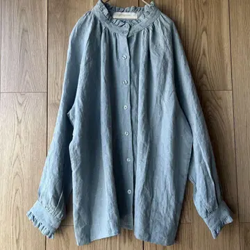 마노아마노 mana a mano 린넨 밴드 카라 블라우스 L