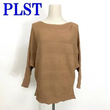 플라스테 긴팔 니트 스웨터 돌먼 슬리브 브라운 베이지 M C8765