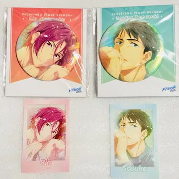 쿄애니 Free! FS 캔뱃지, 스티커 마츠오카 린, 야마자키 소스케