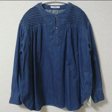 택 포함 데님 핀턱 블라우스 저널 스탠다드 리룸