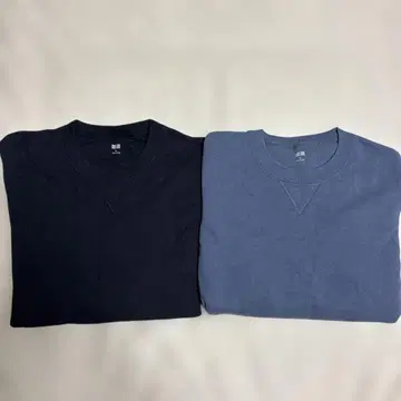 유니클로 스웨트 셔츠 2장 세트 네이비 블루 XL