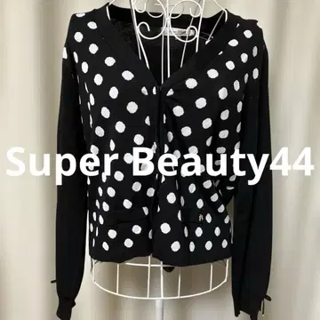 Super Beauty 슈퍼뷰티 물방울 패턴 V넥 가디건 44