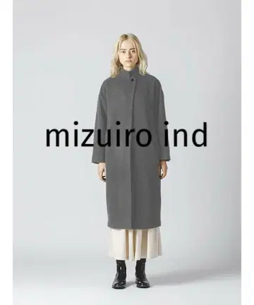 [ mizuiro ind ] 스탠드 칼라 롱 코트
