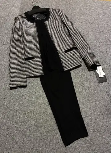 노카라 트위드 자켓 팬츠 셋업