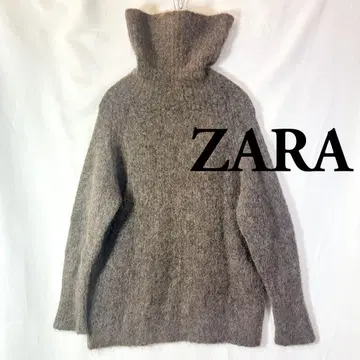 [ zara ] 샤기 니트 터틀넥 알파카/울 스트레치