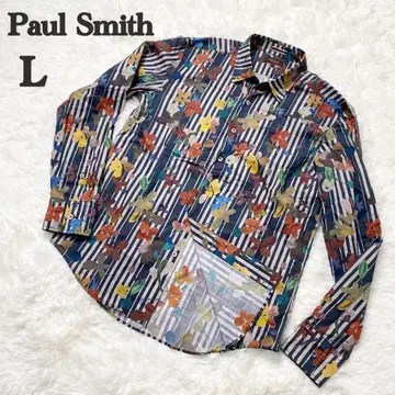 새상품급 폴스미스 긴팔 셔츠 스트라이프 패턴 멀티 컬러 L 사이즈