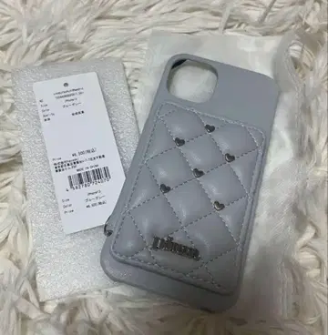 pium 하트 스터드 퀼팅 iPhone 케이스