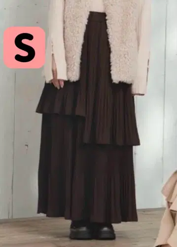 시마무라 yumi 랜덤 플리츠 스커트 브라운 [ S ] 택 포함 새상품