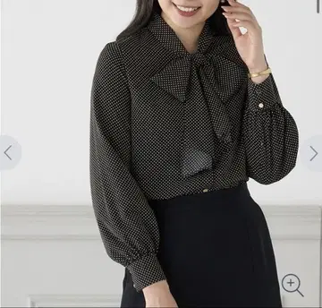 도트 리본 블라우스 LL