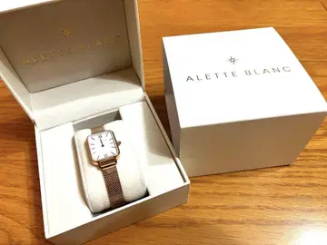 ALETTE BLANC 아날로그 시계 화이트/로즈 골드