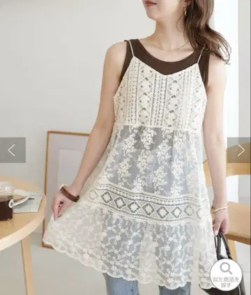 디스코트 이소재 레이스 사용 미니 원피스