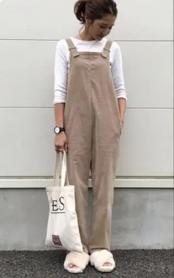 프릭스스토어 x 시마론 코듀로이 오버롤 베이지