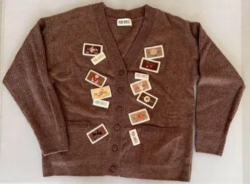 핑크하우스 스웨터 가디건 브라운 모카 와펜