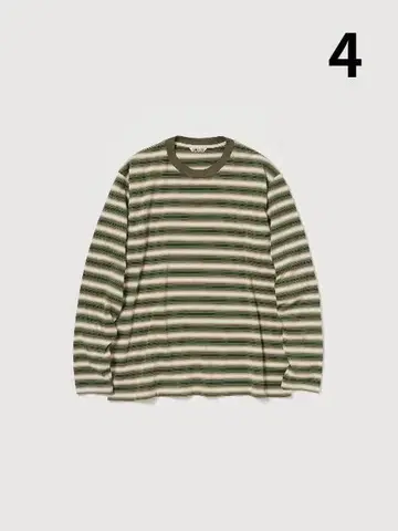 AURALEE GRADIENT STRIPE JERSEY TEE 4 브라운