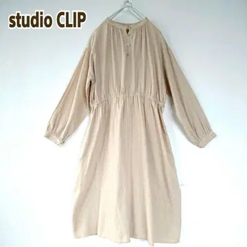 studio CLIP 스튜디오 클립 원피스 마 혼방 개더 루즈핏