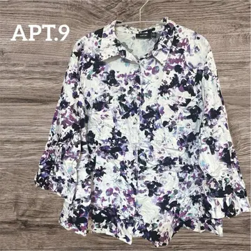 APT.9 꽃무늬 긴팔 셔츠 2X 블라우스