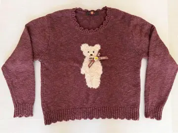 핑크하우스 스웨터 히나 국화 곰 브라운 모카 초코