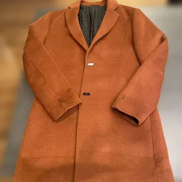 볼리니 울 체스터 코트 브라운 고급 퀼팅 L