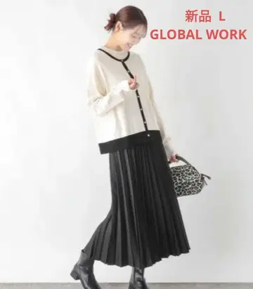 새상품 GLOBAL WORK 앙상블 니트 가디건 L