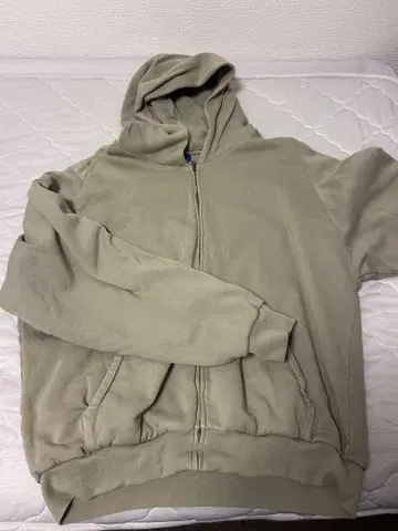 카키 풀 집업 후드 부착 후드티 YZY GAP XL