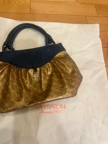 GHERARDINI 골드 네이비 토트백