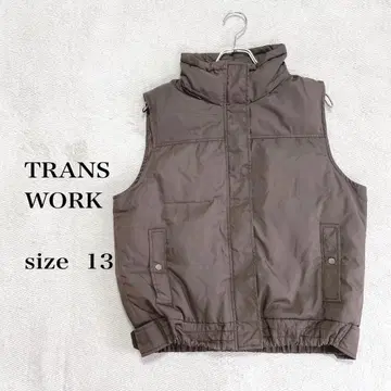 TRANS WORK 브라운 하이넥 다운 베스트 자켓 사이즈 13