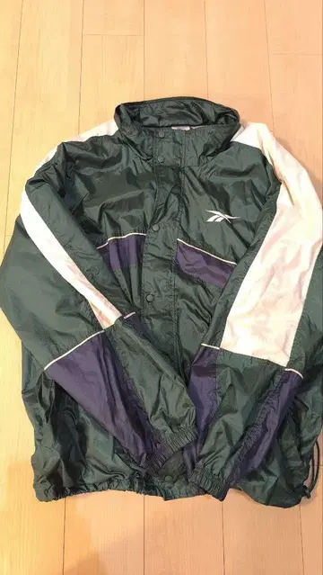 Reebok 나일론 자켓 그린/화이트/퍼플 90s