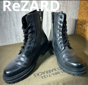 ReZARD 블랙 가죽 부츠
