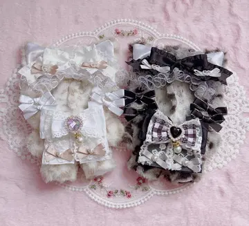 앉은 자세 옷 SD 인형 (화이트 x 레오파드 무늬) 009