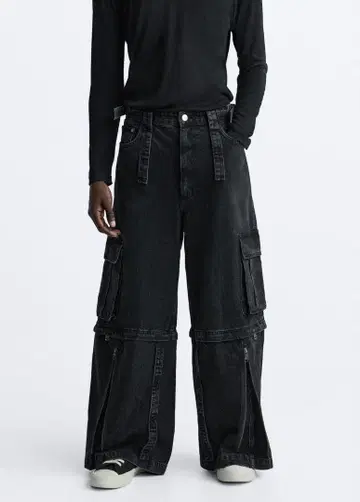 zara 탈부착 데님 카고