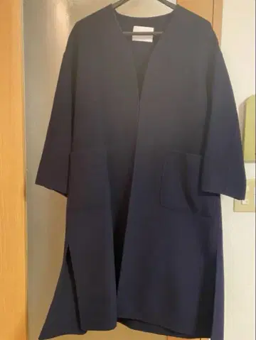 소 네이비 노카라 코트