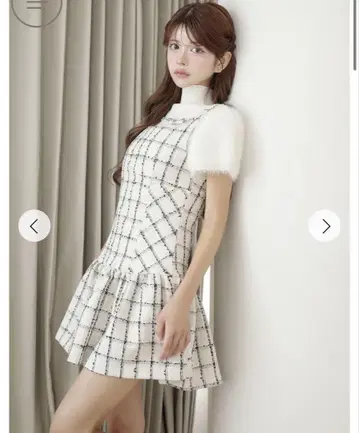 랜디 에투알 체크 트위드 원피스
